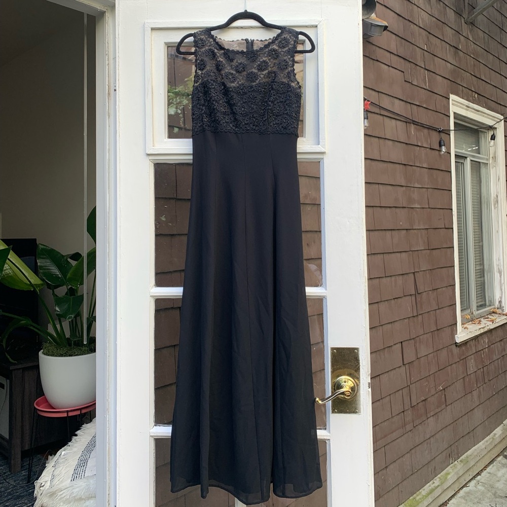Lace floral beaded vintage gown